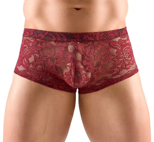 Boxer Dentelle FLINO Bordeaux