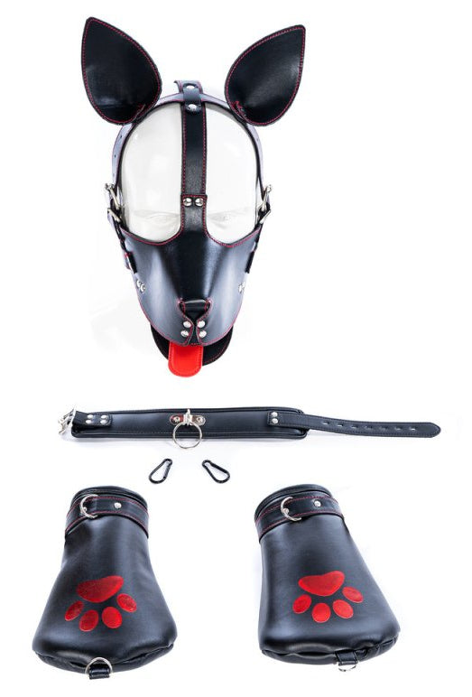 Kit Puppy 6 Pièces Noir-Rouge