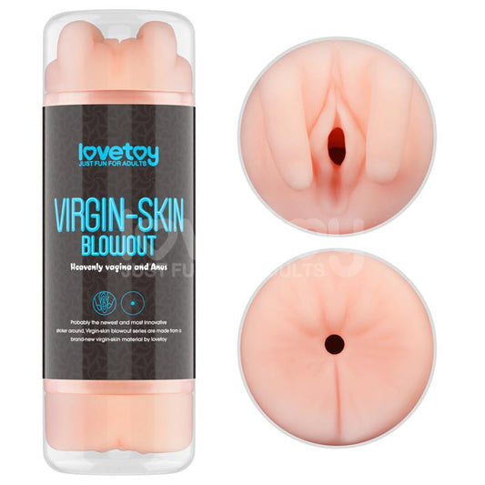 Masturbateur 2 entrées vagin-anus Virgin-skin blowout Bleu