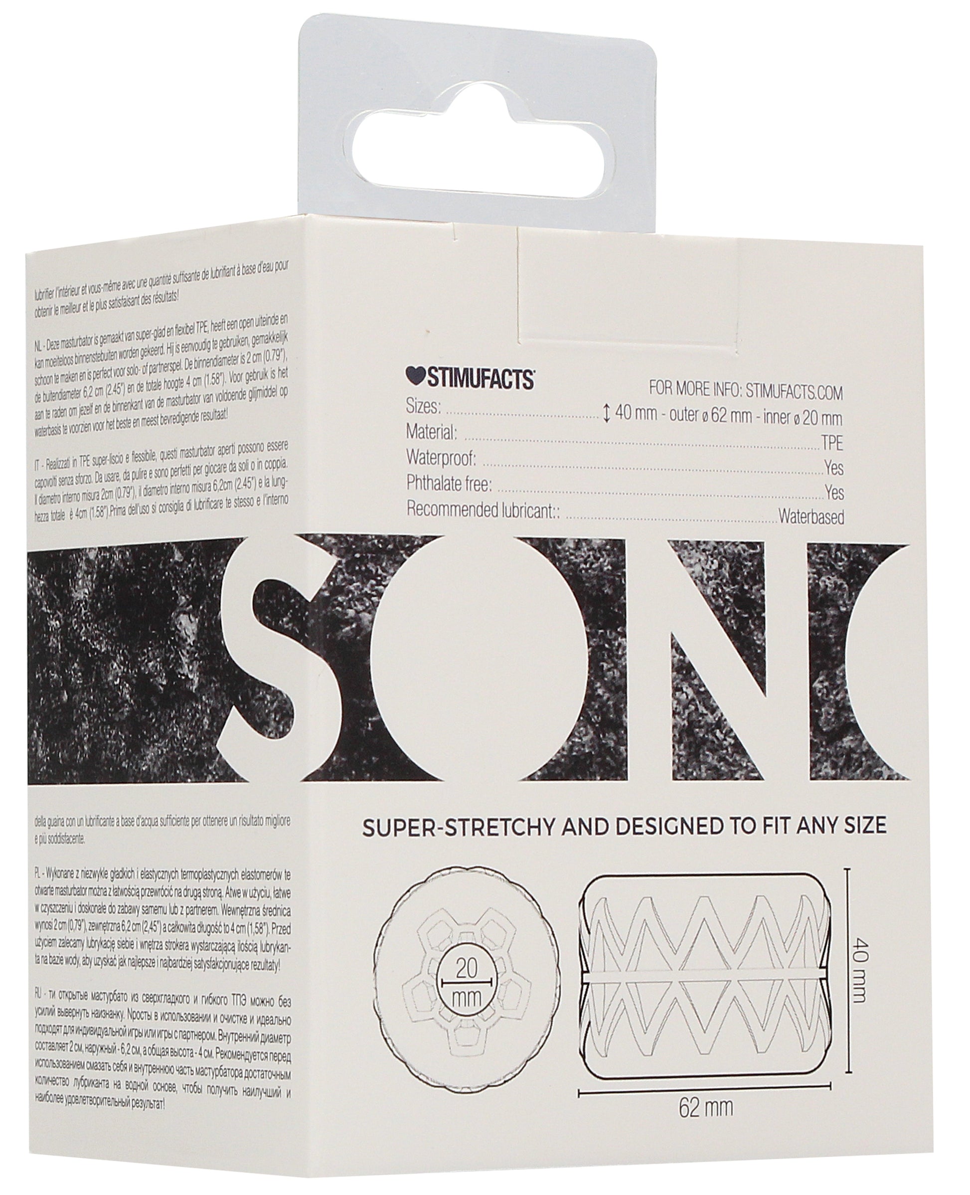 Anneau de masturbation Réversible Textured Sono n92