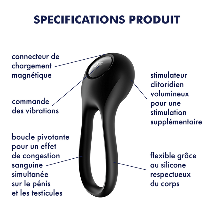Anneau pénien vibrant Majestic Duo Satisfyer