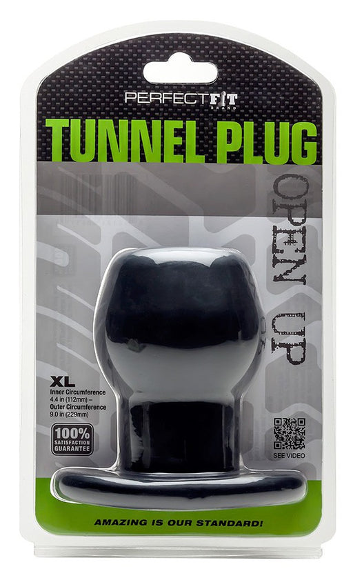 Ass Tunnel Plug Silicone Noir Extra-Large 9 x 7 cm