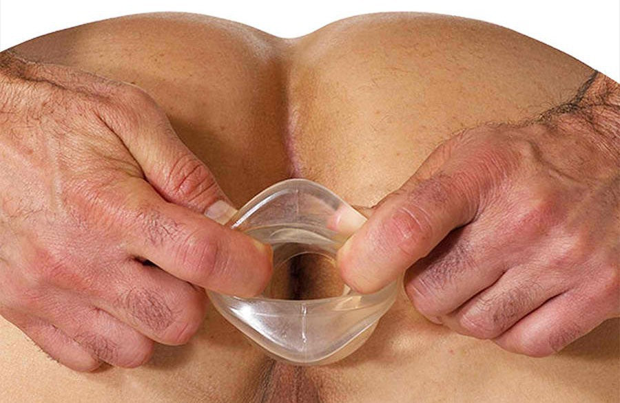 Ass Tunnel Plug Silicone Transparent Extra-Large 9 x 7 cm