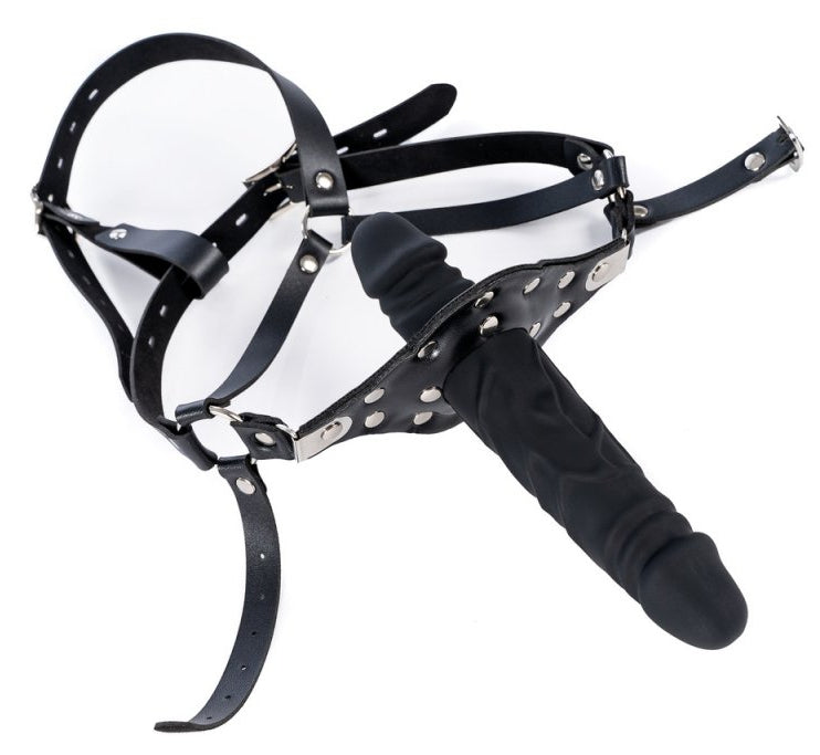Bâillon avec gode Strap Dick 12cm