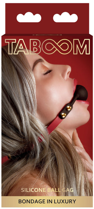 Bâillon Boule Silicone Taboom 4cm Noir-Rouge