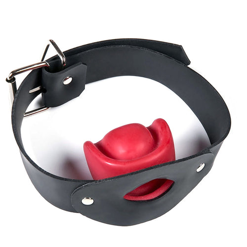 Bâillon en latex NO MORE Noir-Rouge