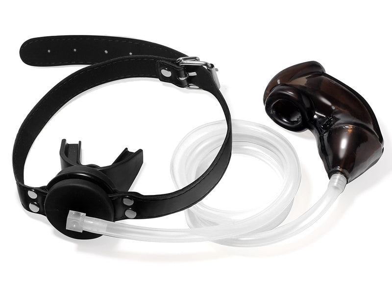 Bâillon Urinoir avec Cage souple Noir