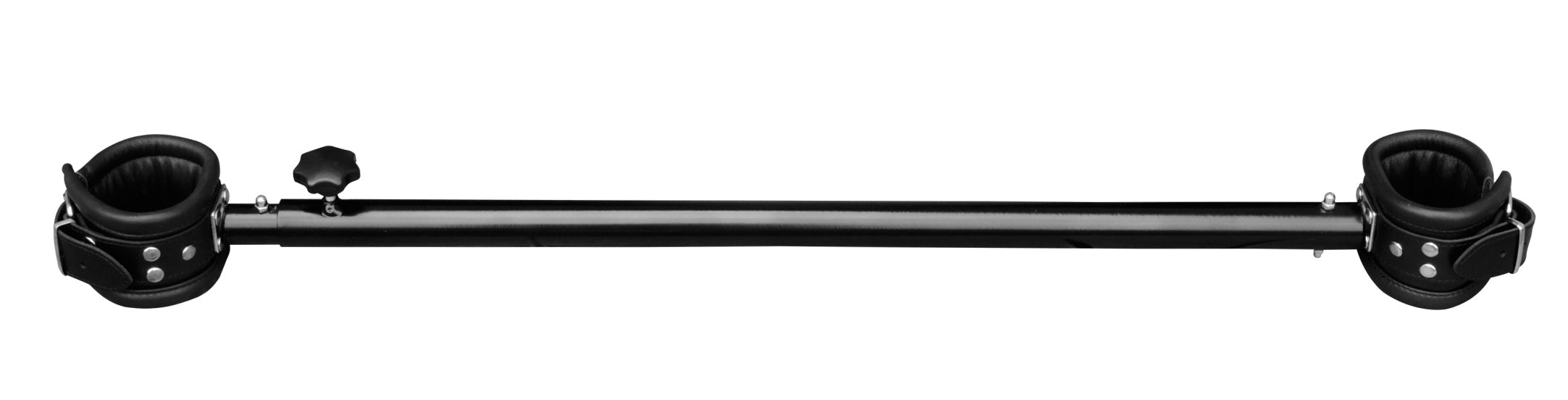 Barre en métal réglable avec menottes en cuir - 65 à 120cm