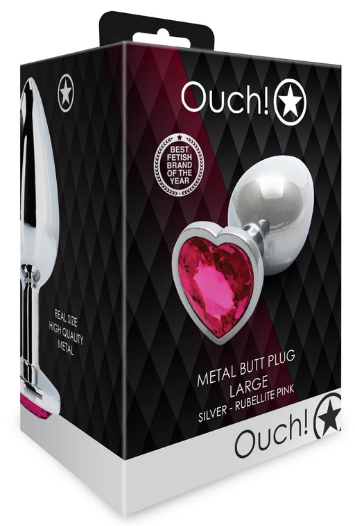 Bijou anal Heart Gem L 8 x 4cm Argenté-Rose