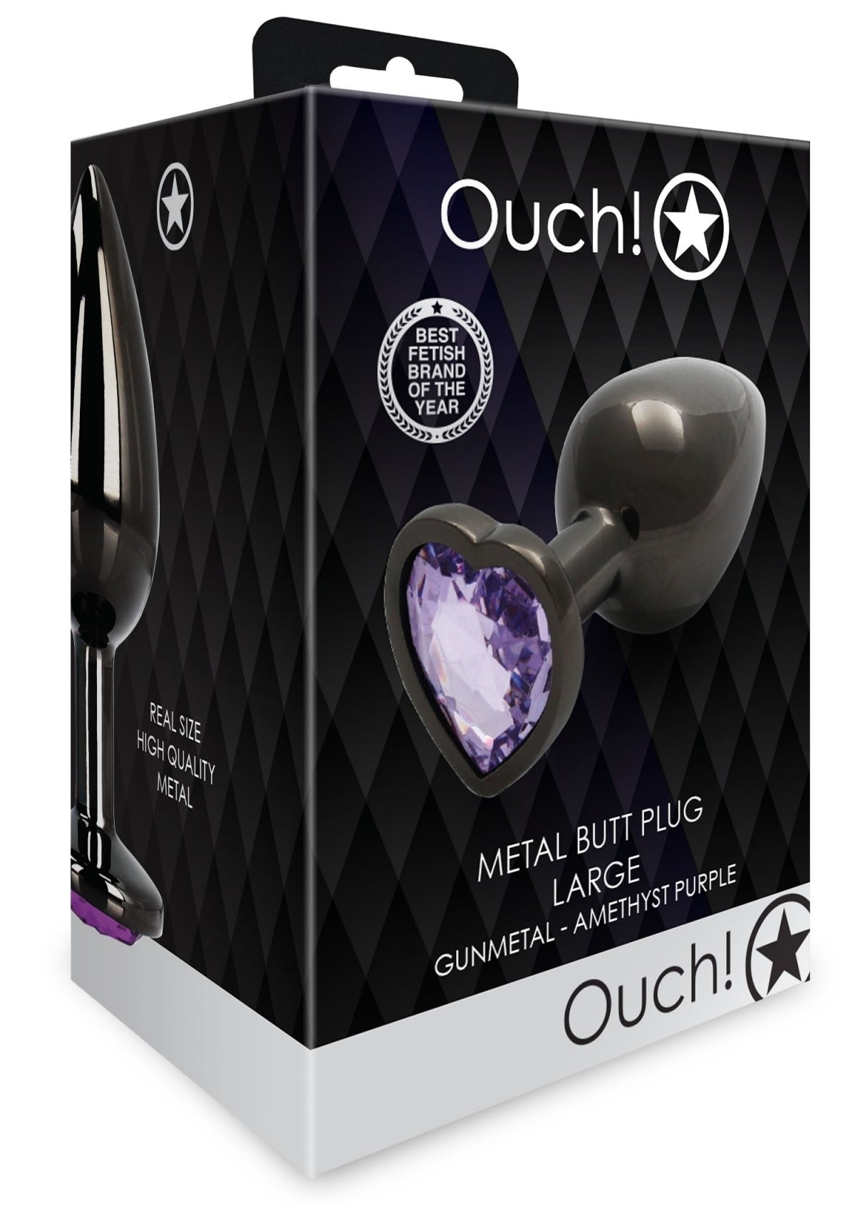 Bijou anal Heart Gem L 8 x 4cm Noir-Violet