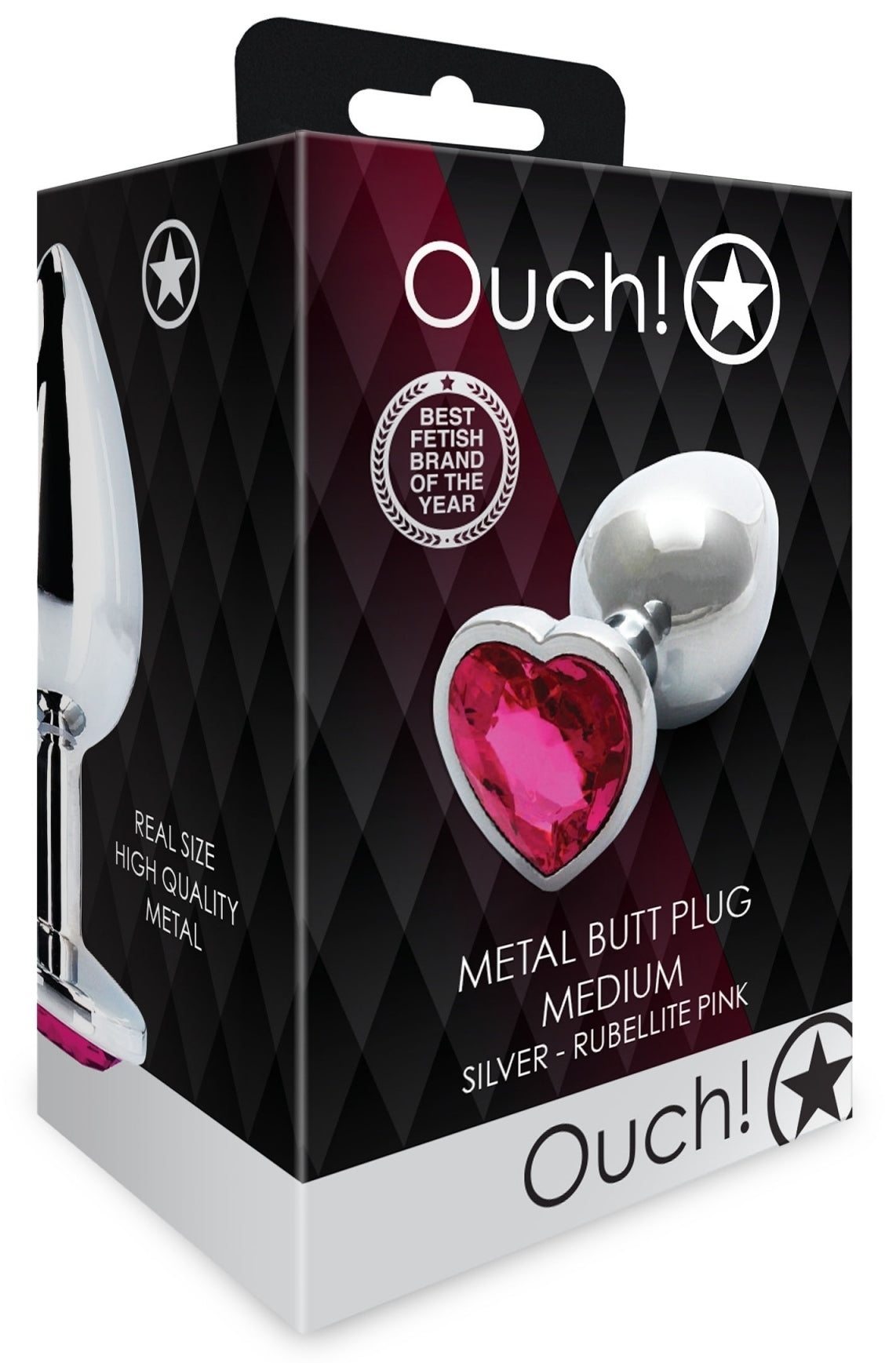 Bijou anal Heart Gem M 7 x 3.3cm Argenté-Rose