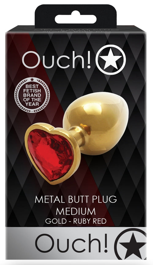 Bijou anal Heart Gem M 7 x 3.3cm Doré-Rouge
