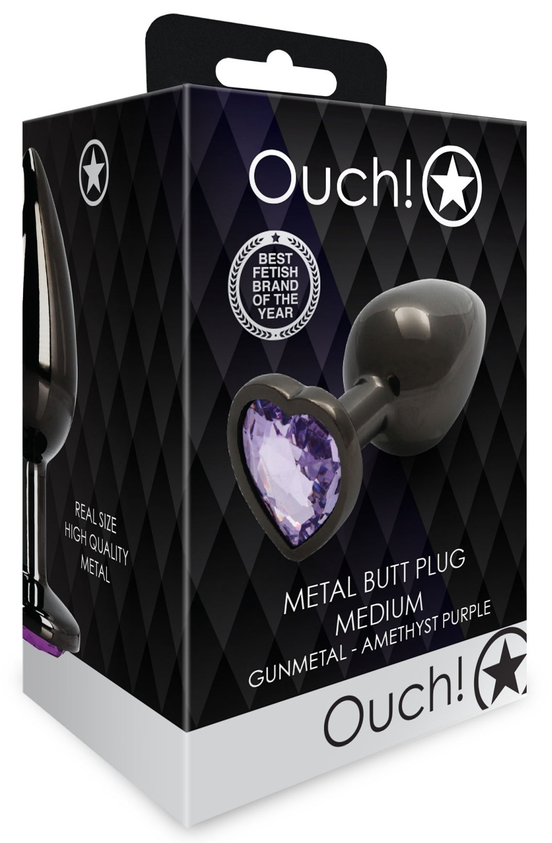 Bijou anal Heart Gem M 7 x 3.3cm Noir-Violet