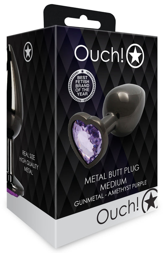 Bijou anal Heart Gem M 7 x 3.3cm Noir-Violet