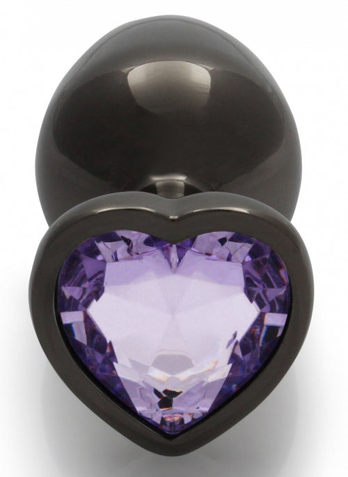 Bijou anal Heart Gem M 7 x 3.3cm Noir-Violet