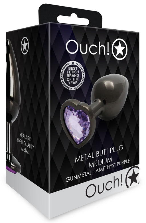 Bijou anal Heart Gem M 7 x 3.3cm Noir-Violet