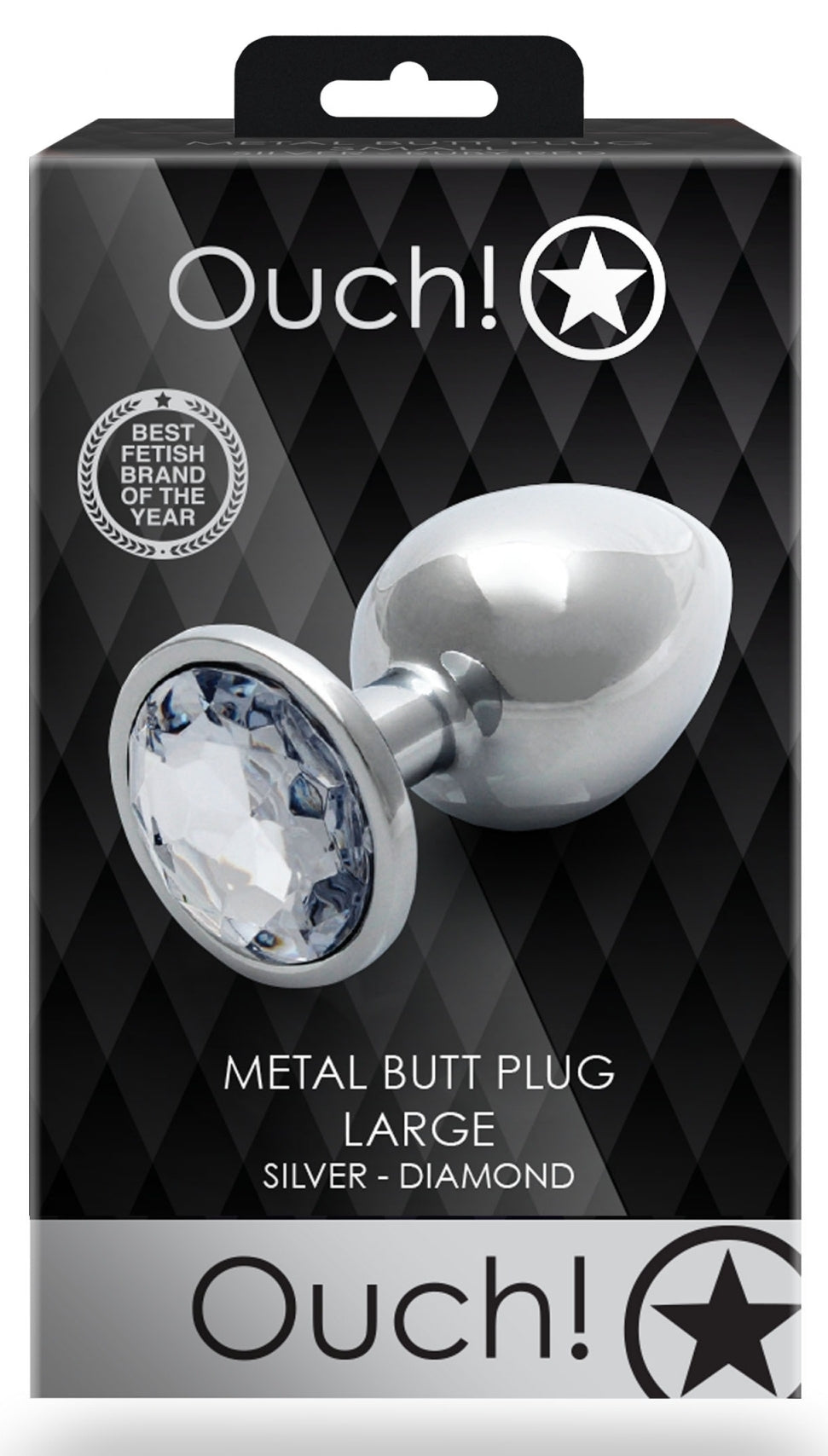 Bijou anal Round Gem L 8 x 4cm Argenté-Transparent