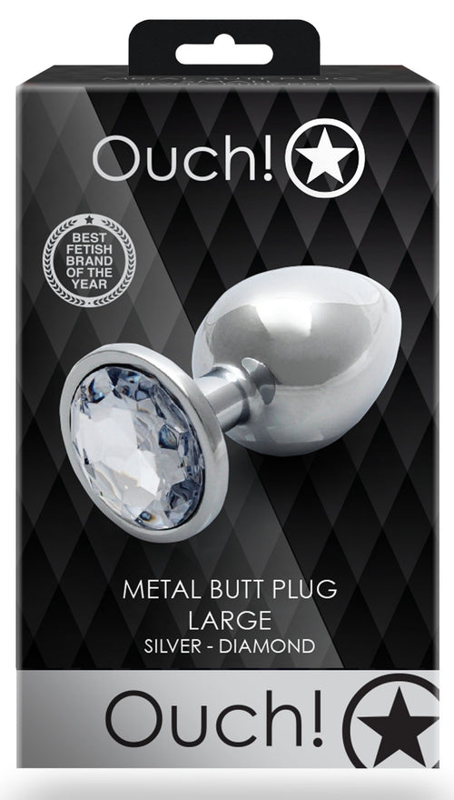 Bijou anal Round Gem L 8 x 4cm Argenté-Transparent