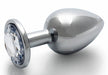 Bijou anal Round Gem L 8 x 4cm Argenté-Transparent