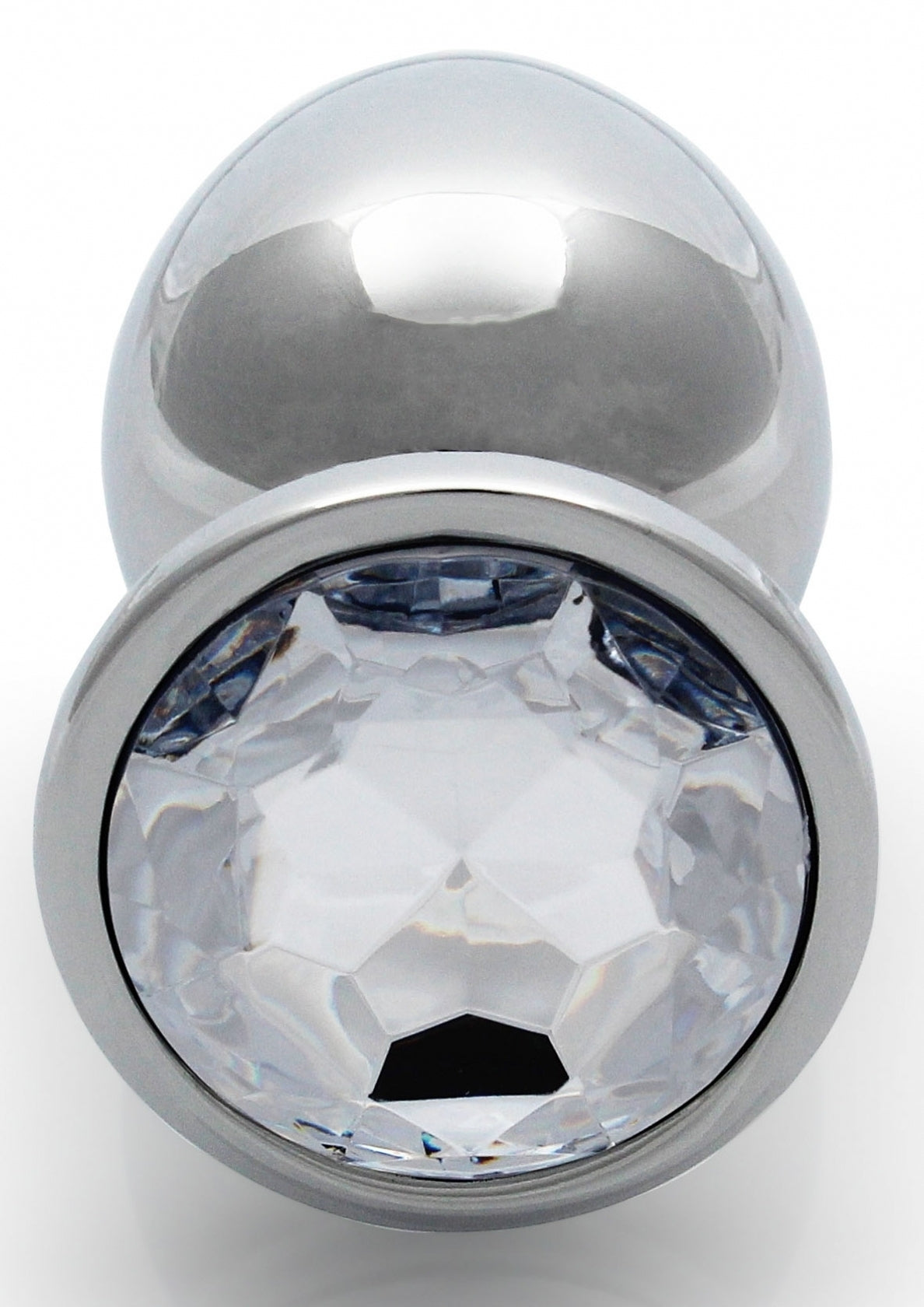 Bijou anal Round Gem L 8 x 4cm Argenté-Transparent