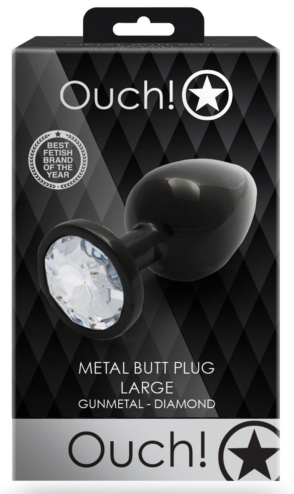 Bijou anal Round Gem L 8 x 4cm Noir-Transparent