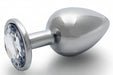 Bijou anal Round Gem M 7 x 3.3 cm Argenté-Transparent