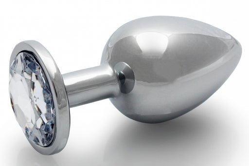 Bijou anal Round Gem M 7 x 3.3 cm Argenté-Transparent