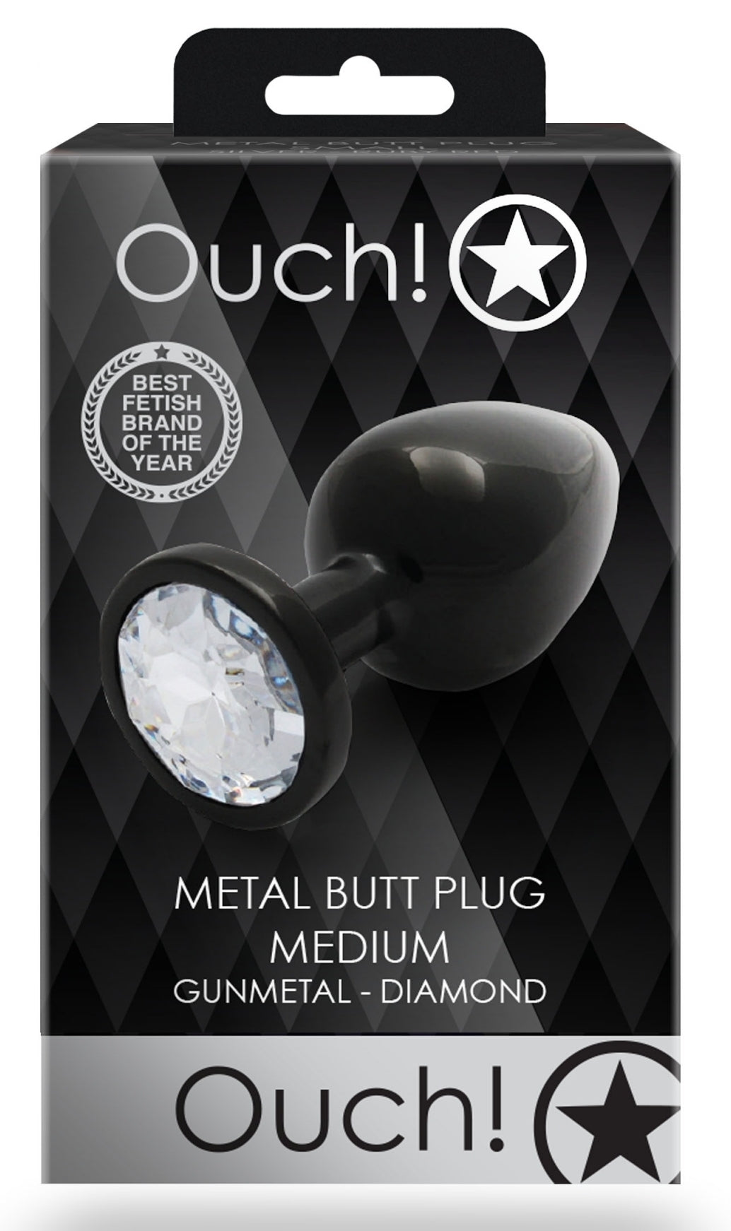 Bijou anal Round Gem M 7 x 3.3 cm Noir-transparent