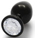 Bijou anal Round Gem M 7 x 3.3 cm Noir-transparent
