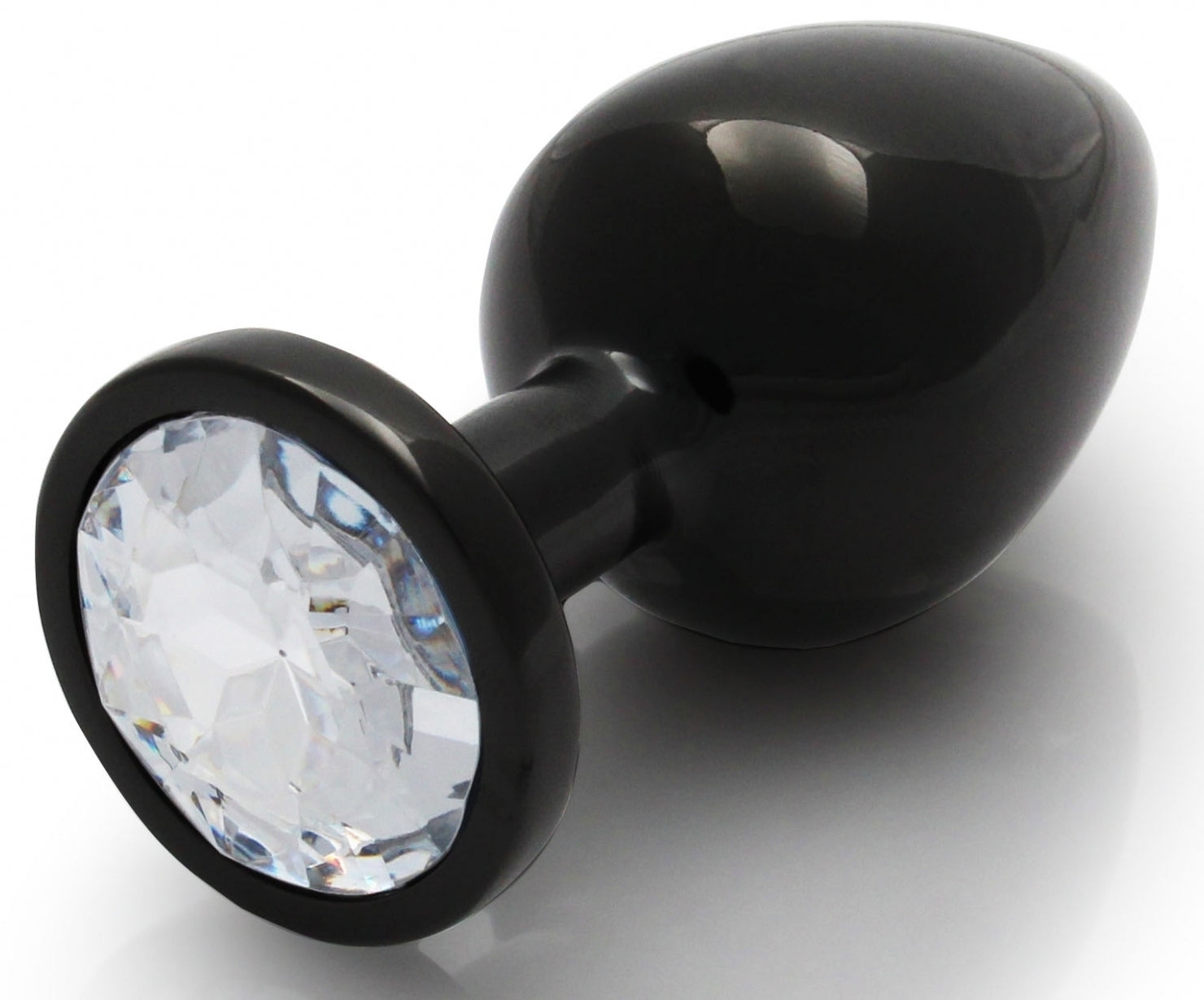 Bijou anal Round Gem M 7 x 3.3 cm Noir-transparent