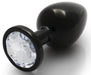 Bijou anal Round Gem M 7 x 3.3 cm Noir-transparent