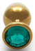 Bijou anal Round Gem M 7 x 3.3cm Doré-Vert