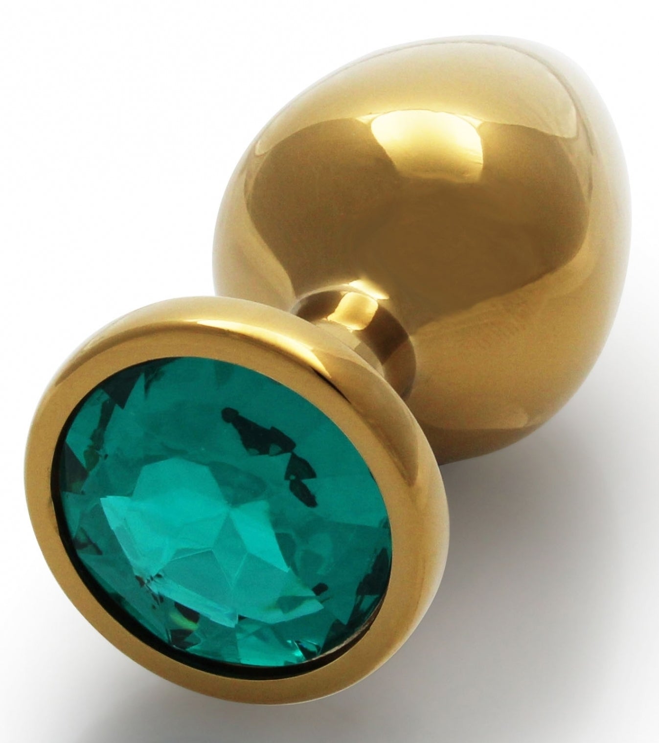 Bijou anal Round Gem M 7 x 3.3cm Doré-Vert