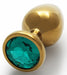 Bijou anal Round Gem M 7 x 3.3cm Doré-Vert