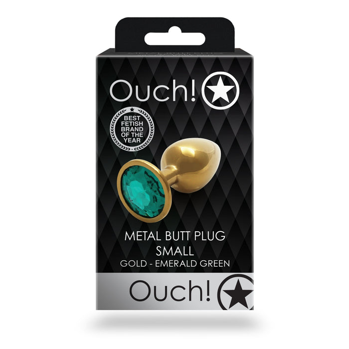 Bijou anal Round Gem S 6 x 2.6 cm Doré-Vert