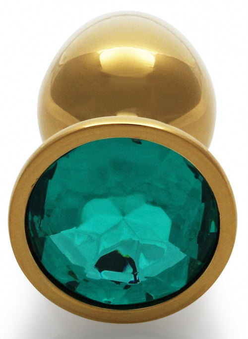 Bijou anal Round Gem S 6 x 2.6 cm Doré-Vert