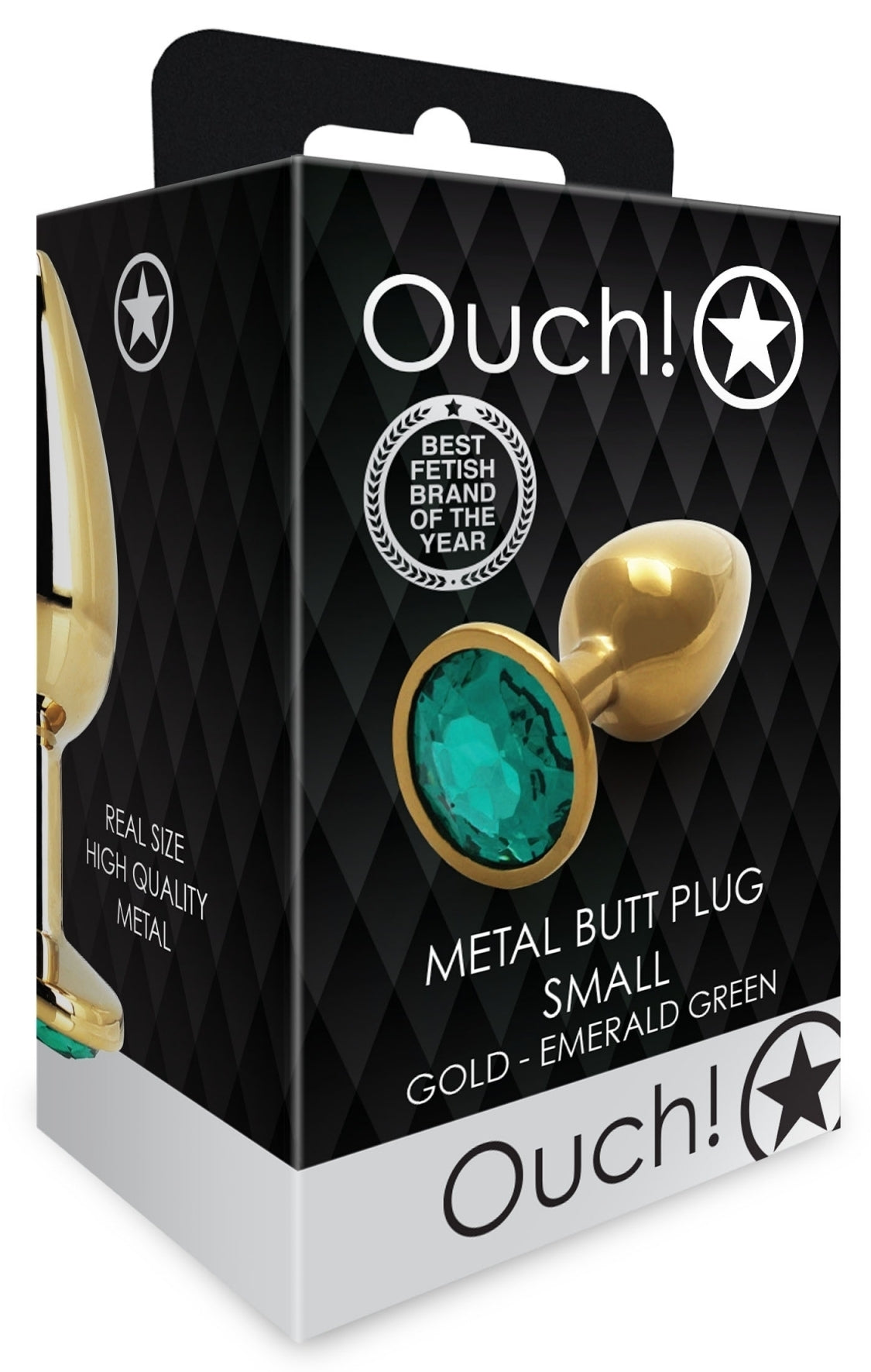 Bijou anal Round Gem S 6 x 2.6 cm Doré-Vert