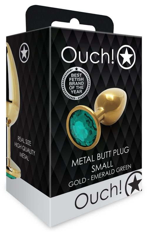 Bijou anal Round Gem S 6 x 2.6 cm Doré-Vert
