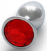 Bijou anal Round Gem S 6 x 2.6cm Argenté-Rouge