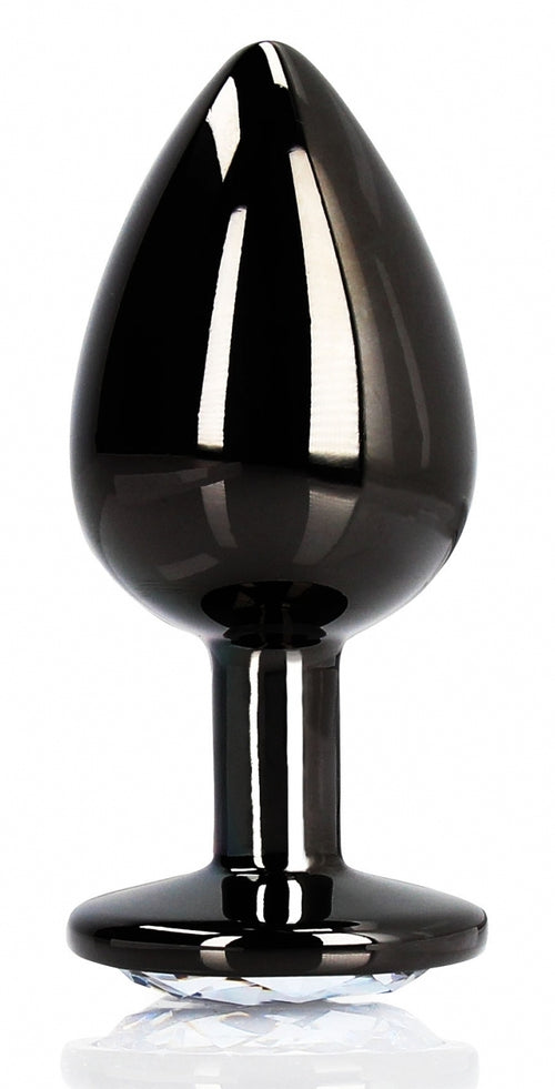 Bijou anal Round Gem S 6 x 2.6cm Noir-transparent