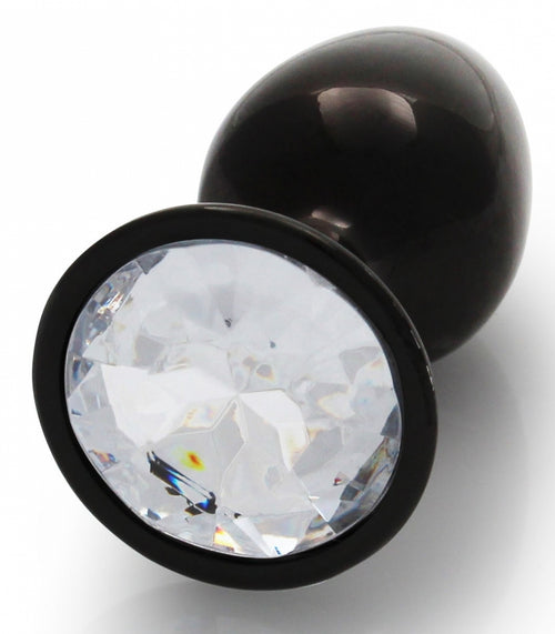 Bijou anal Round Gem S 6 x 2.6cm Noir-transparent