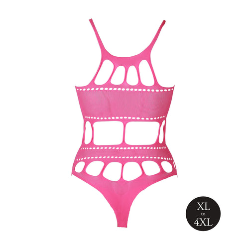 Body à encolure grecque Rose Fluo