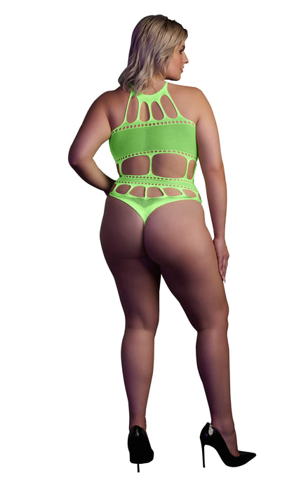 Body à encolure grecque Vert Fluo