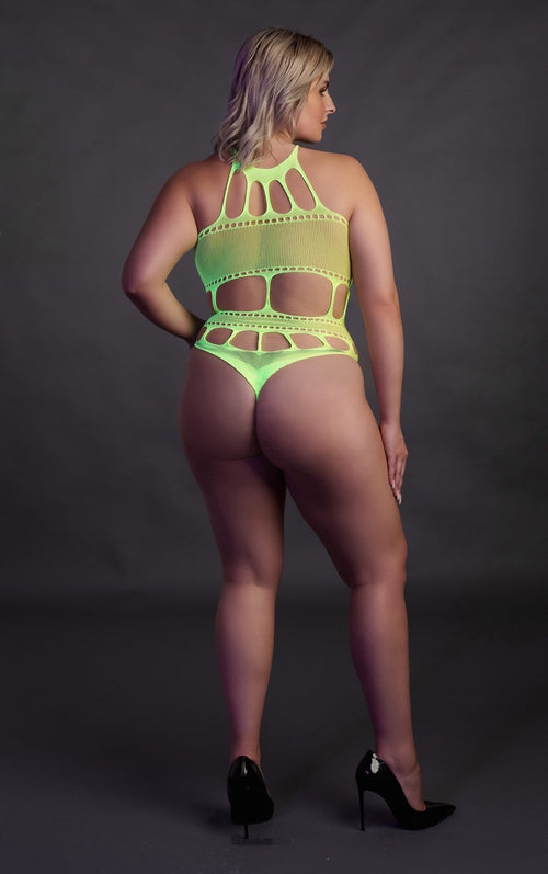 Body à encolure grecque Vert Fluo