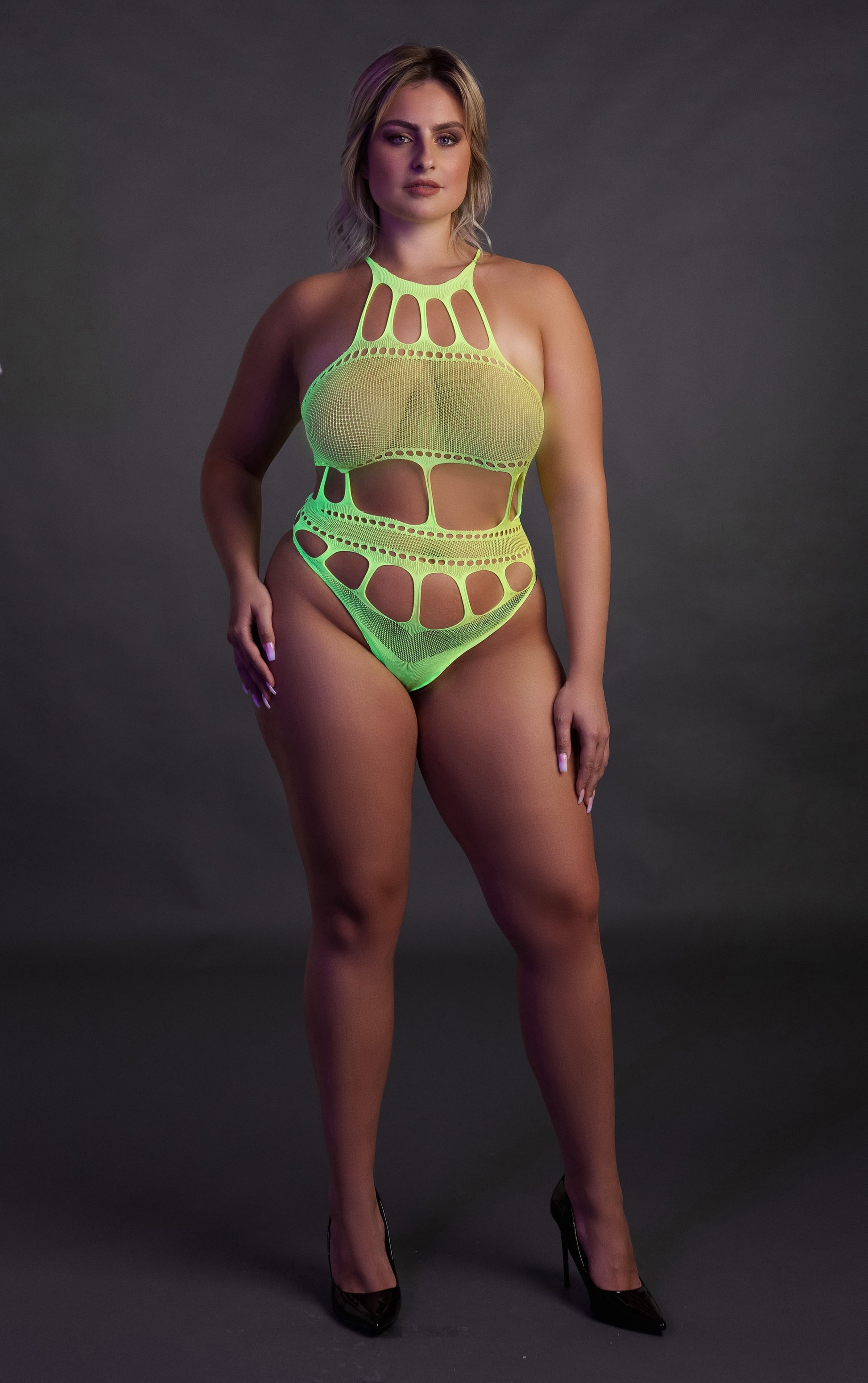 Body à encolure grecque Vert Fluo
