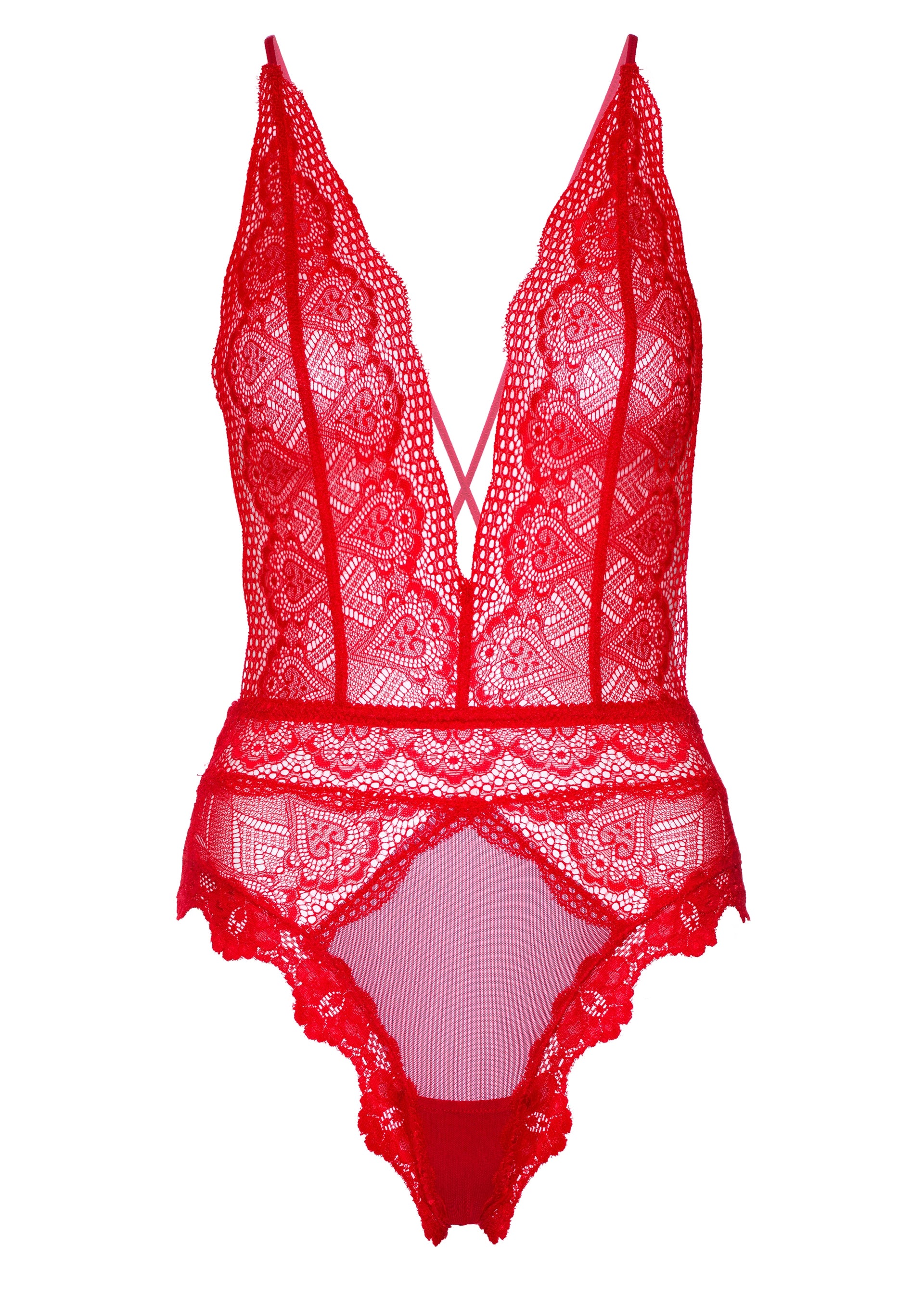 Body Deep-V Lace Rouge