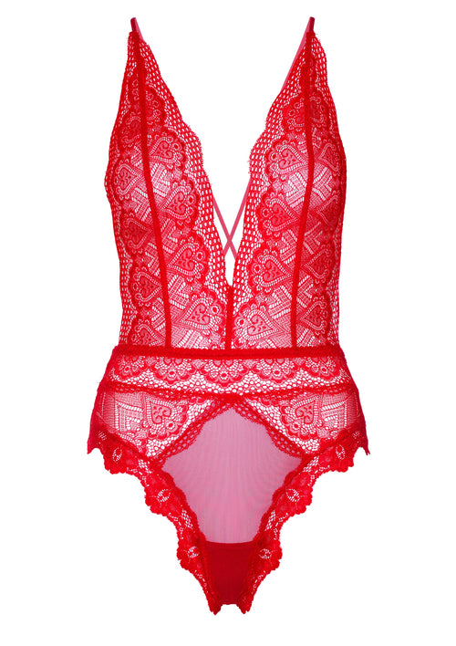 Body Deep-V Lace Rouge