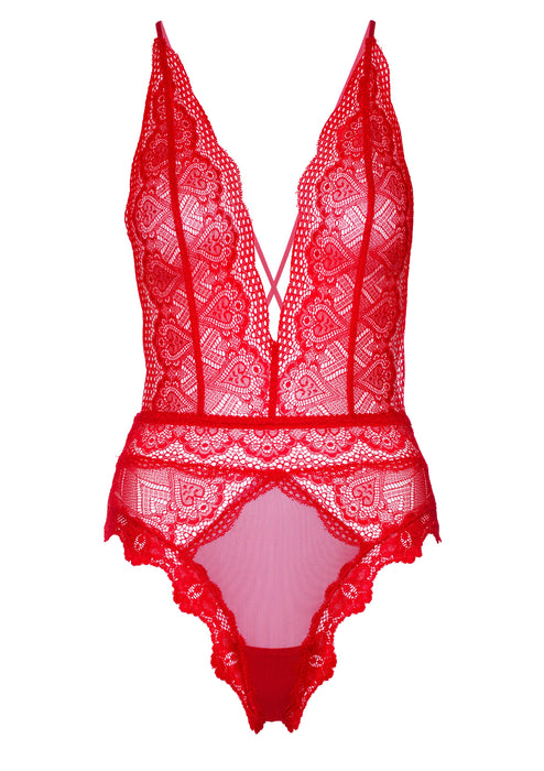 Body Deep-V Lace Rouge