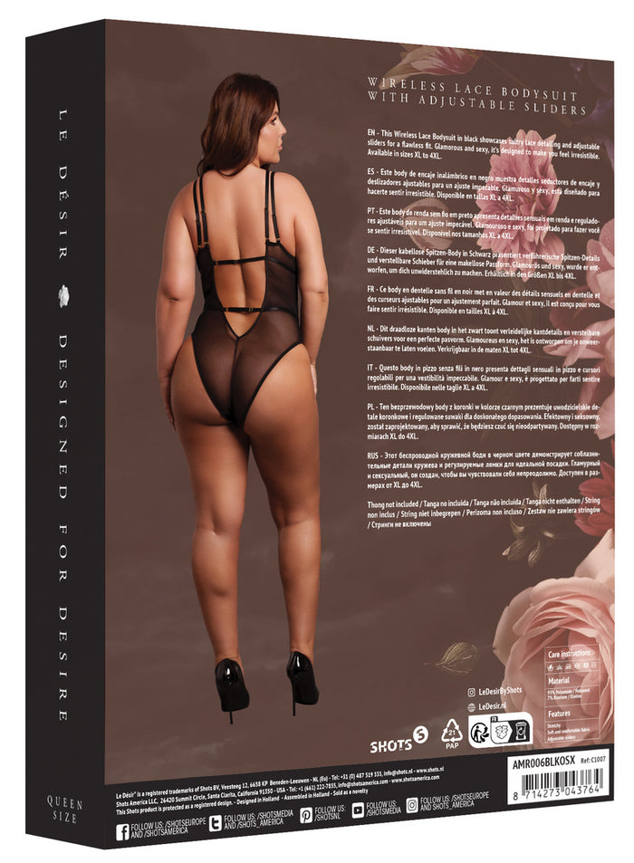 Body Dentelle Double Bretelle Grande Taille Carlita Noir