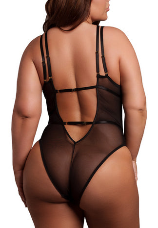 Body Dentelle Double Bretelle Grande Taille Carlita Noir